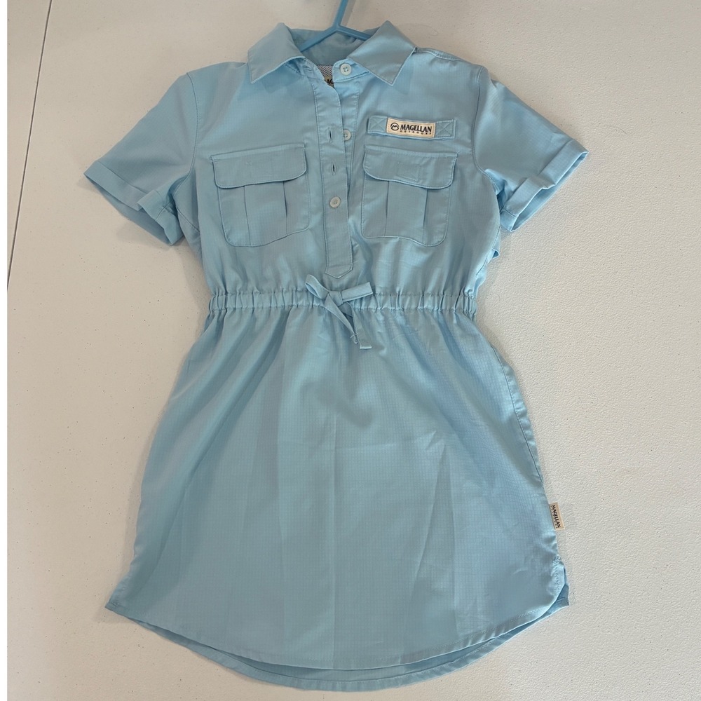Magellan Fishing Dress Girls XS (6-6X) Blue Moisture Wicking Outdoor Gorpcore